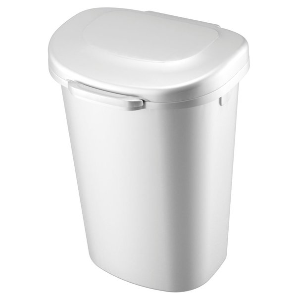 Rubbermaid 13 gal White Plastic Touch Top Wastebasket 1843025